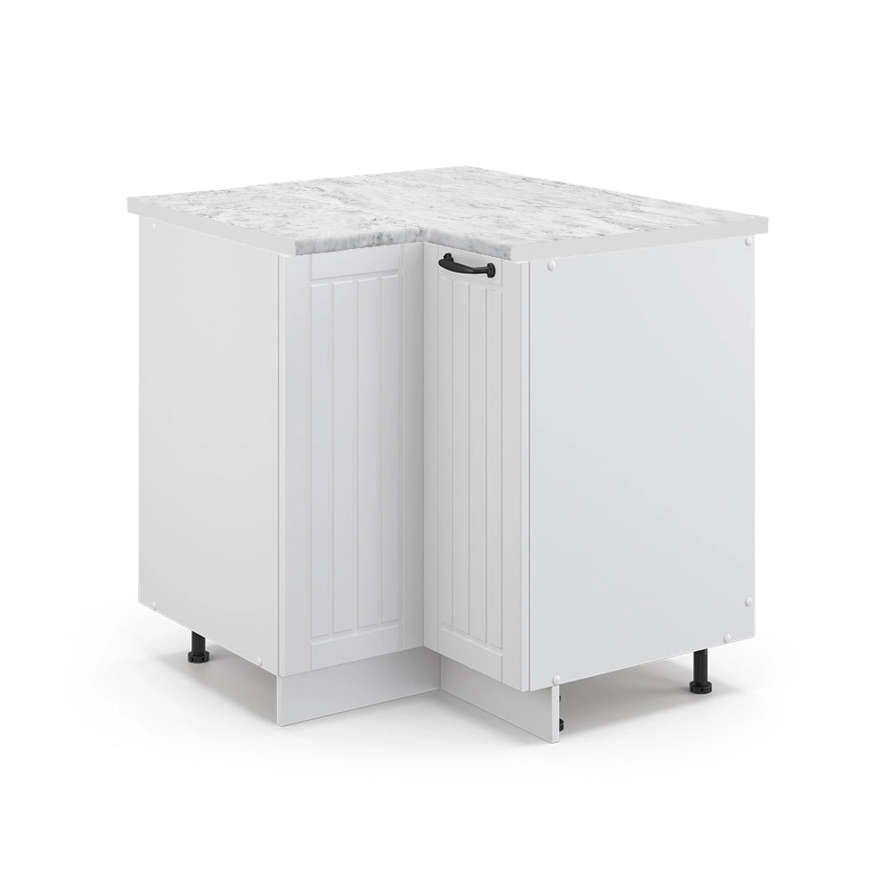 Mobile ad angolo cucina Fame-Line Bianco rustico/Bianco 80.5 cm, PL Marmo Vicco