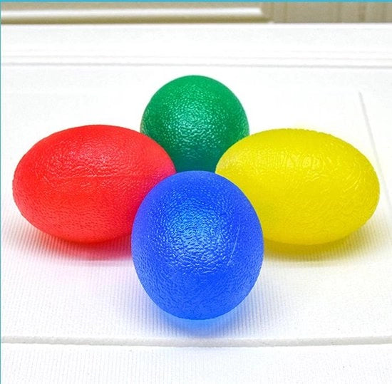 Set di 4 palline rilassanti, palline per riabilitazione manuale, adatte per adulti e bambini, riducono lo stress e supportano la riabilitazione fisica, Blu + Rosso + Giallo + Verde