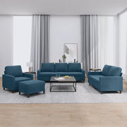 Set di Divani 4 pz con Cuscini Blu in Vellutocod mxl 83133