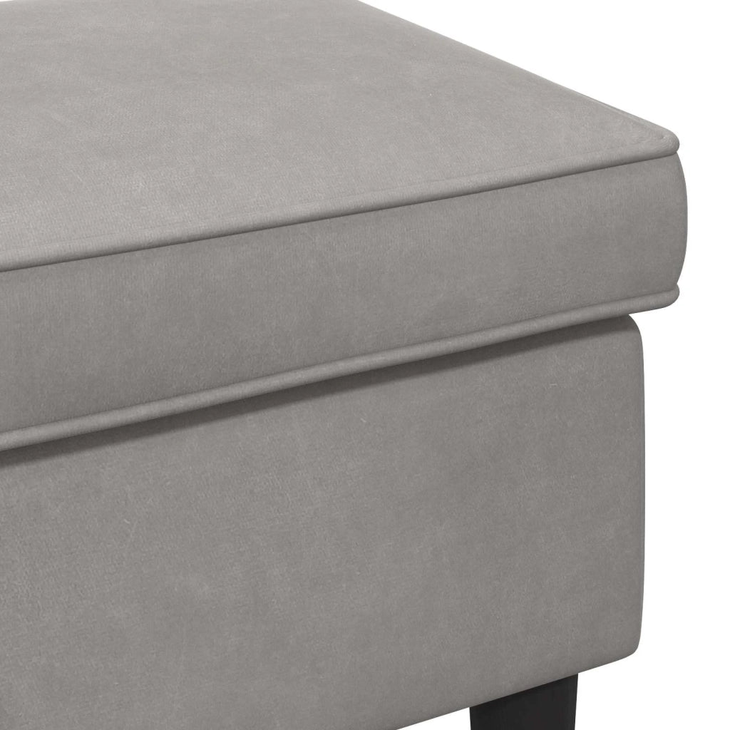 Poggiapiedi Grigio Chiaro 55 x 35 x 41 cm Velluto 42029988