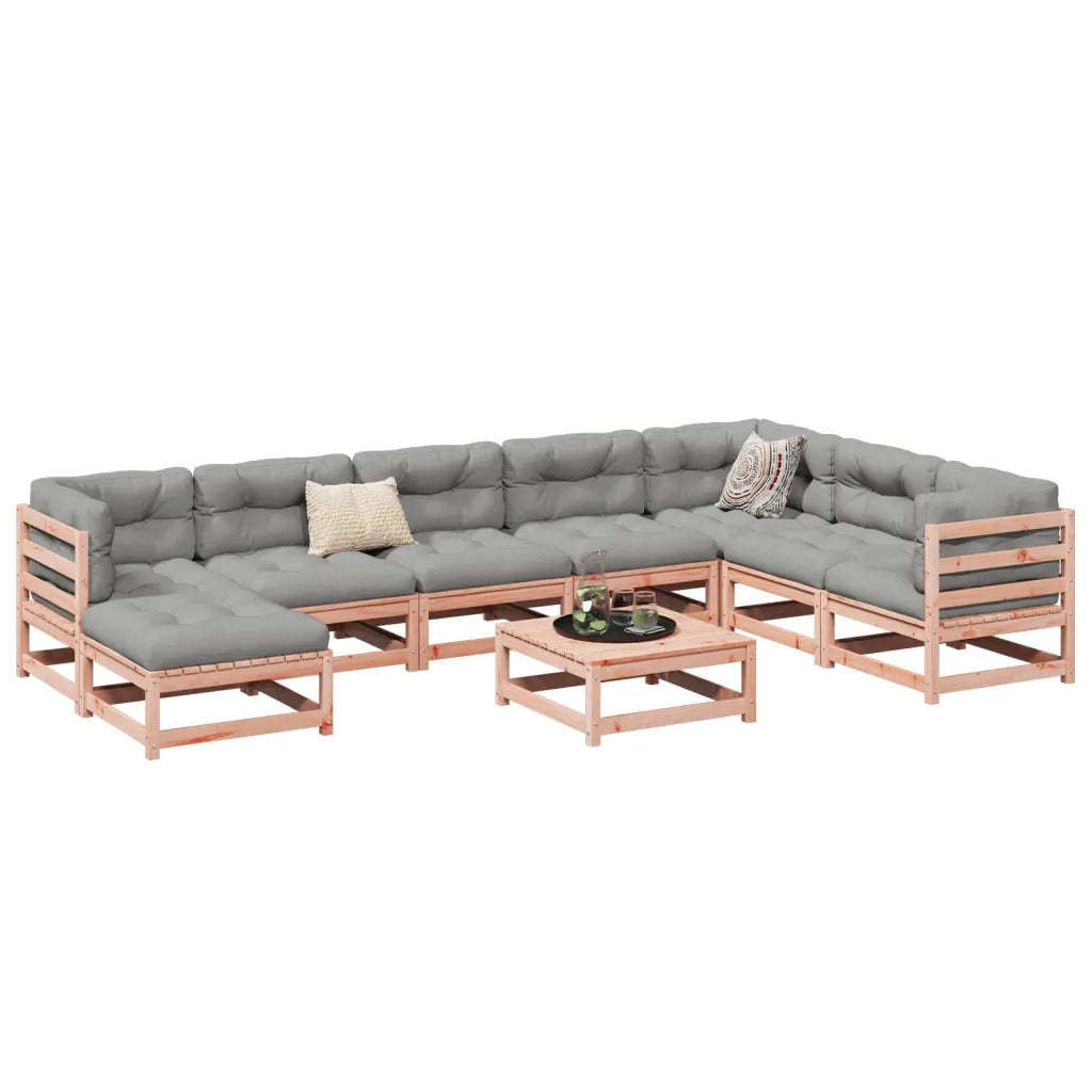 Set Divani da Giardino 9 pz in Legno Massello Abete Douglas 3299583