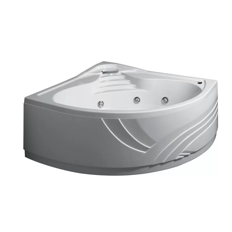 Vasca angolare 140x140 con idromassaggio e pannello serie cipro