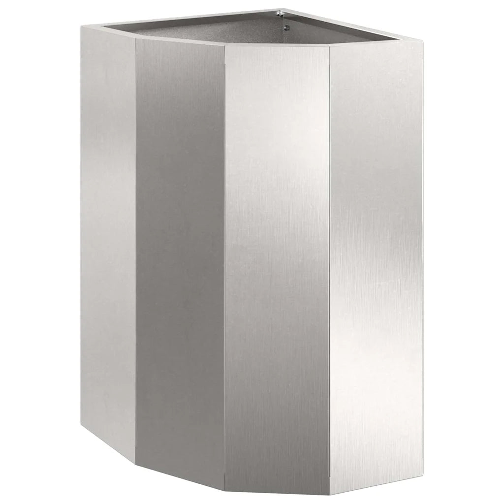 Fioriere | Cassetta per fiori | Vaso d'angolo Argento 30 x 30 x 50 cm Acciaio inossidabile