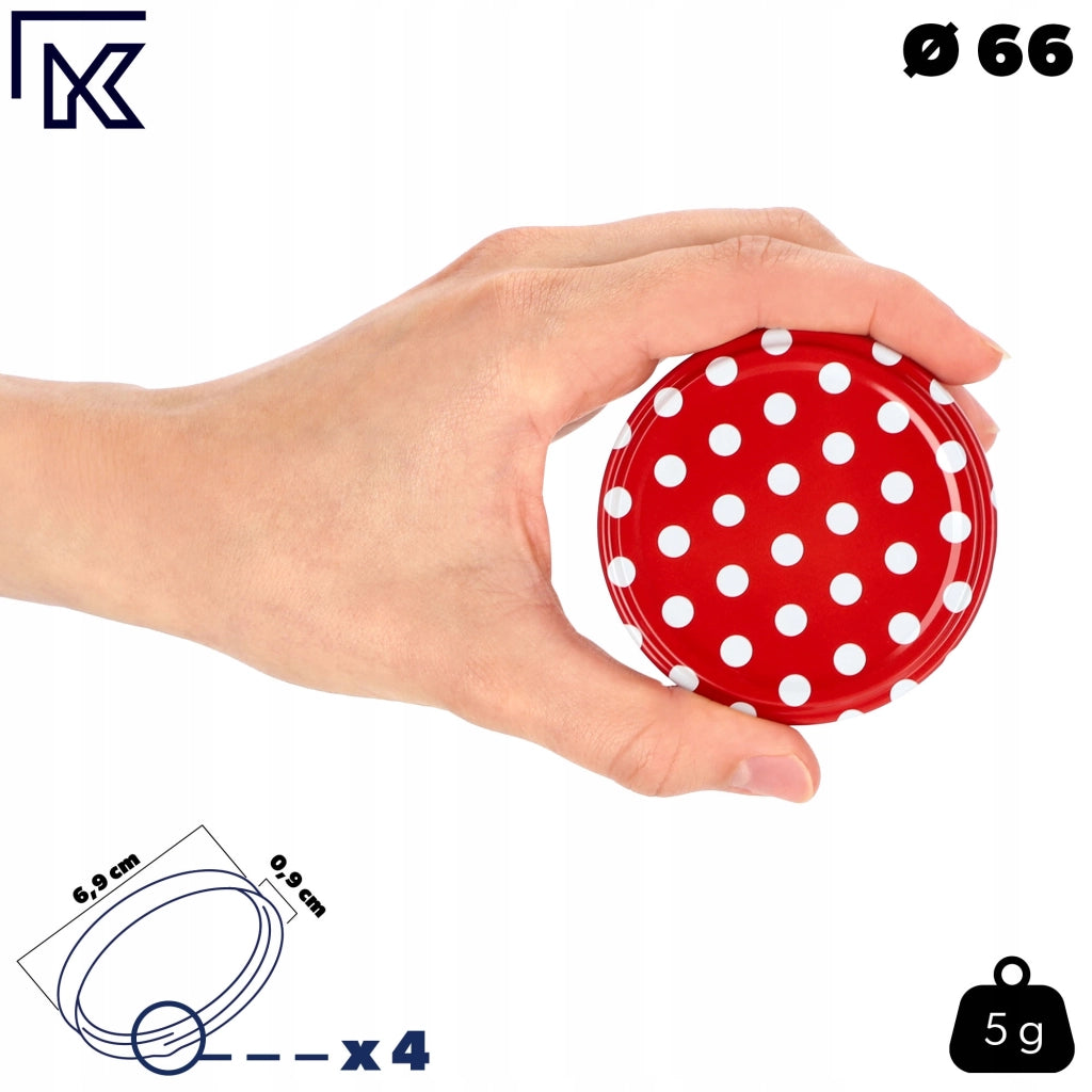 KADAX 50x Tappi per Barattoli Fi 66 Tappi per Barattoli Coperchi Conserva