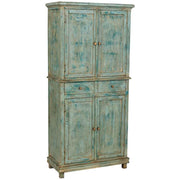 Armadio artigianale in legno turchese 85x40x180h cm