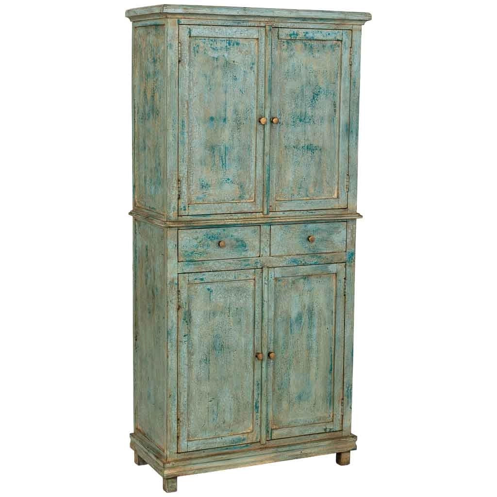 Armadio artigianale in legno turchese 85x40x180h cm