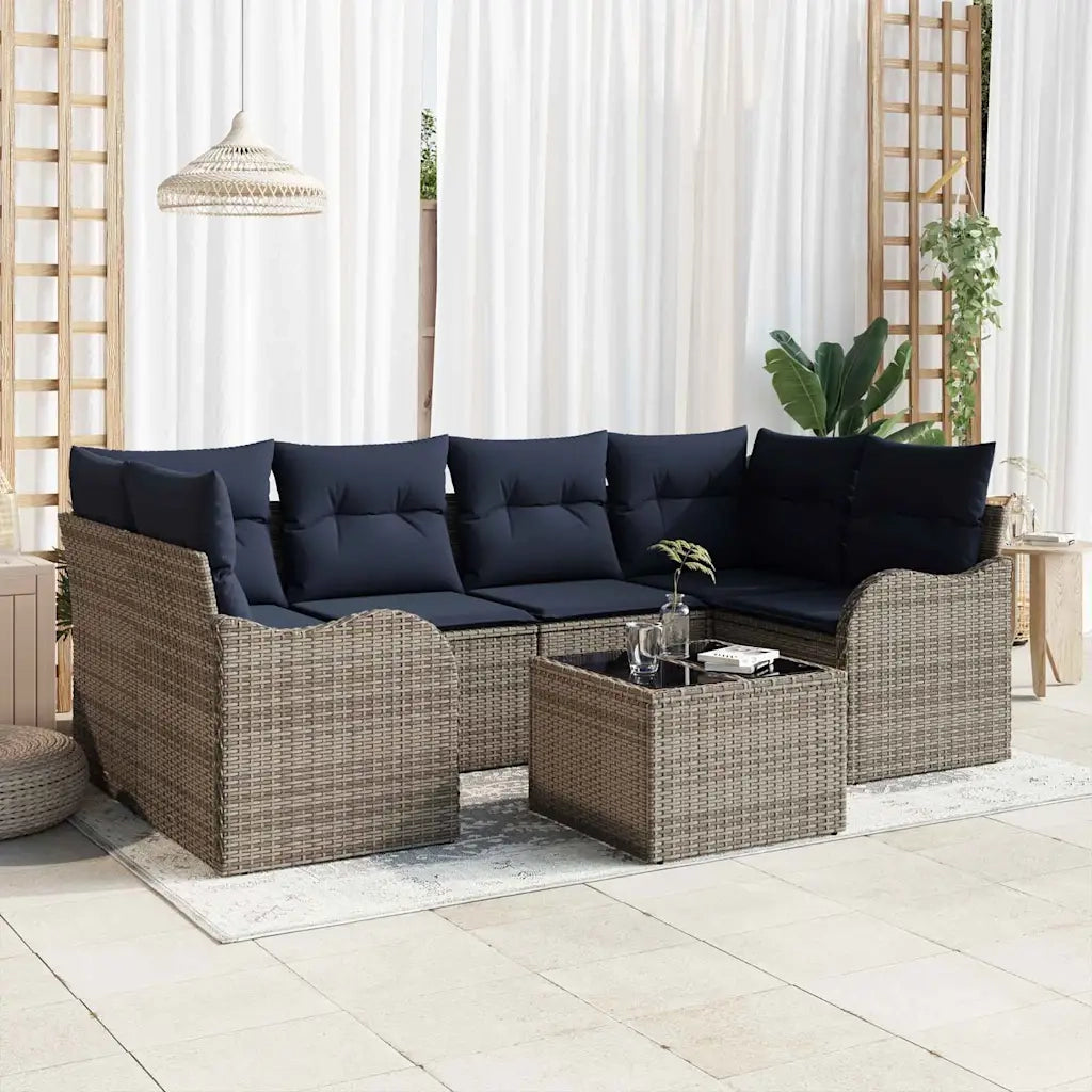 Set Divano da Giardino Grigio 55 x 55 x 37 cm polyrattan 3345605