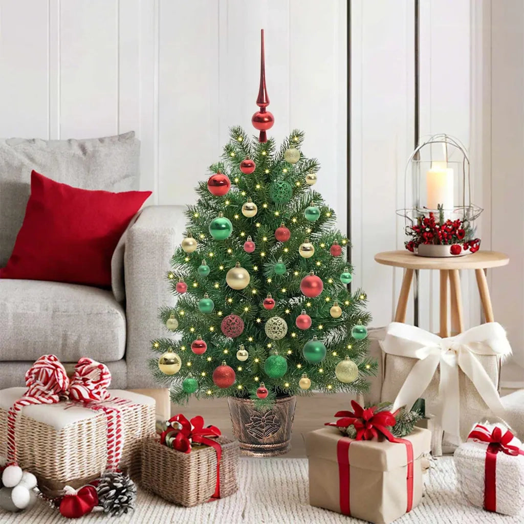 Albero di Natale artificiale con 150 LED Verde 95 cm PE e PVC 3397323