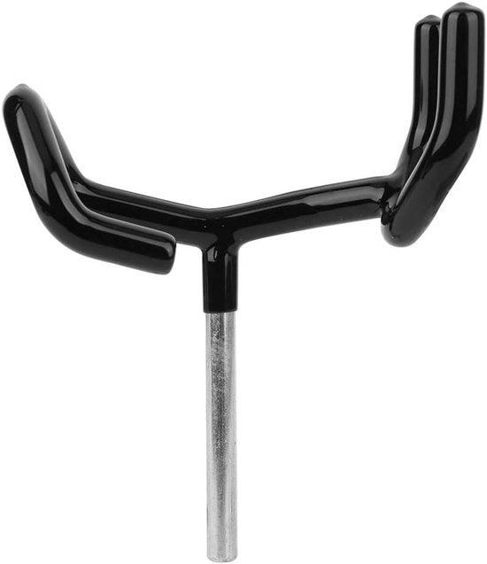 Sostegno per Asta con Porta Microfono per Asta da Traglio - Nero Metallo - Base Stabile