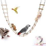Vogelladder in legno - Sporti e perle in legno - Giocattolo per arrampicarsi - Per pappagalli, pappagalli, ratti, scoiattoli, scoiattoli e serpenti - 11 sezioni