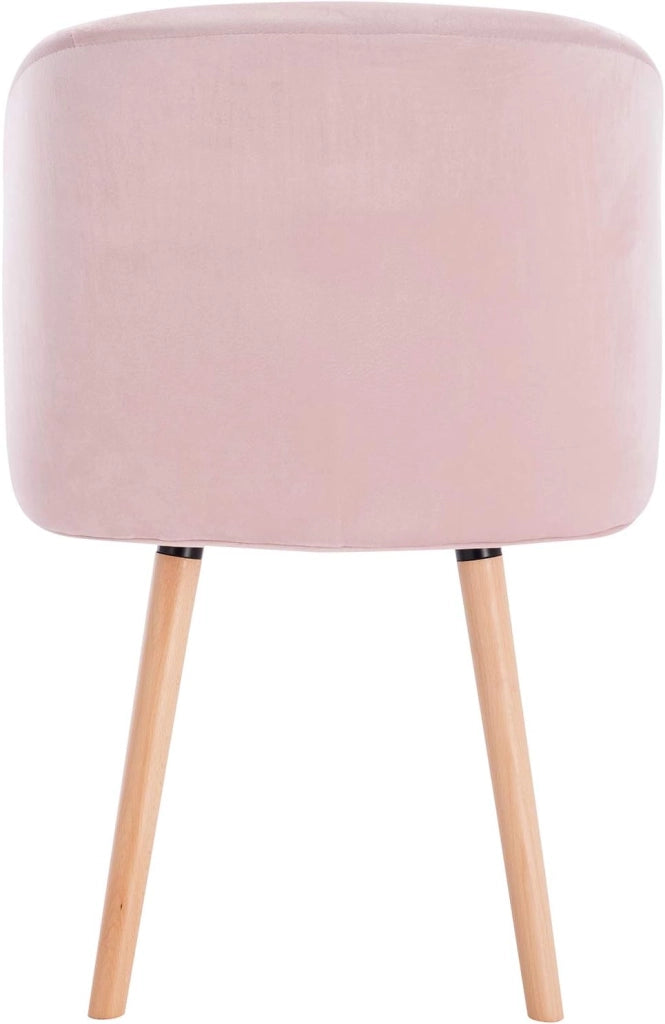 1x sedie sala da pranzo sedie cucina moderne poltroncina salotto Adatte per Sala Pranzo, Soggiorno, Camera da Letto Estetica in Tessuto di velluto Gambe di Legno, Rosa BH121rs-1