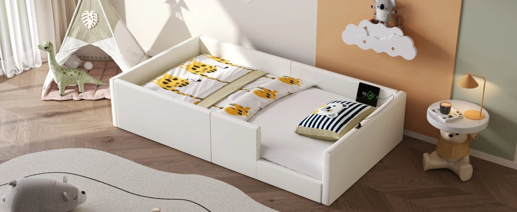 letto a piattaforma imbottito mdf pu bianco 90 x 200 cm