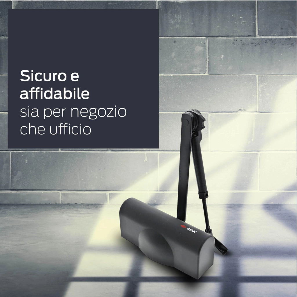 CHIUDIPORTA AEREI MULTIFORZA CON ARRESTO C1416  nero 090 (C141603090)    CISA