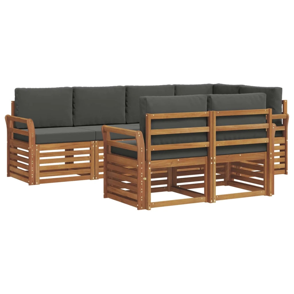 Set divano sezionale con cuscino 7 pcs Naturale e Antracite 3374972