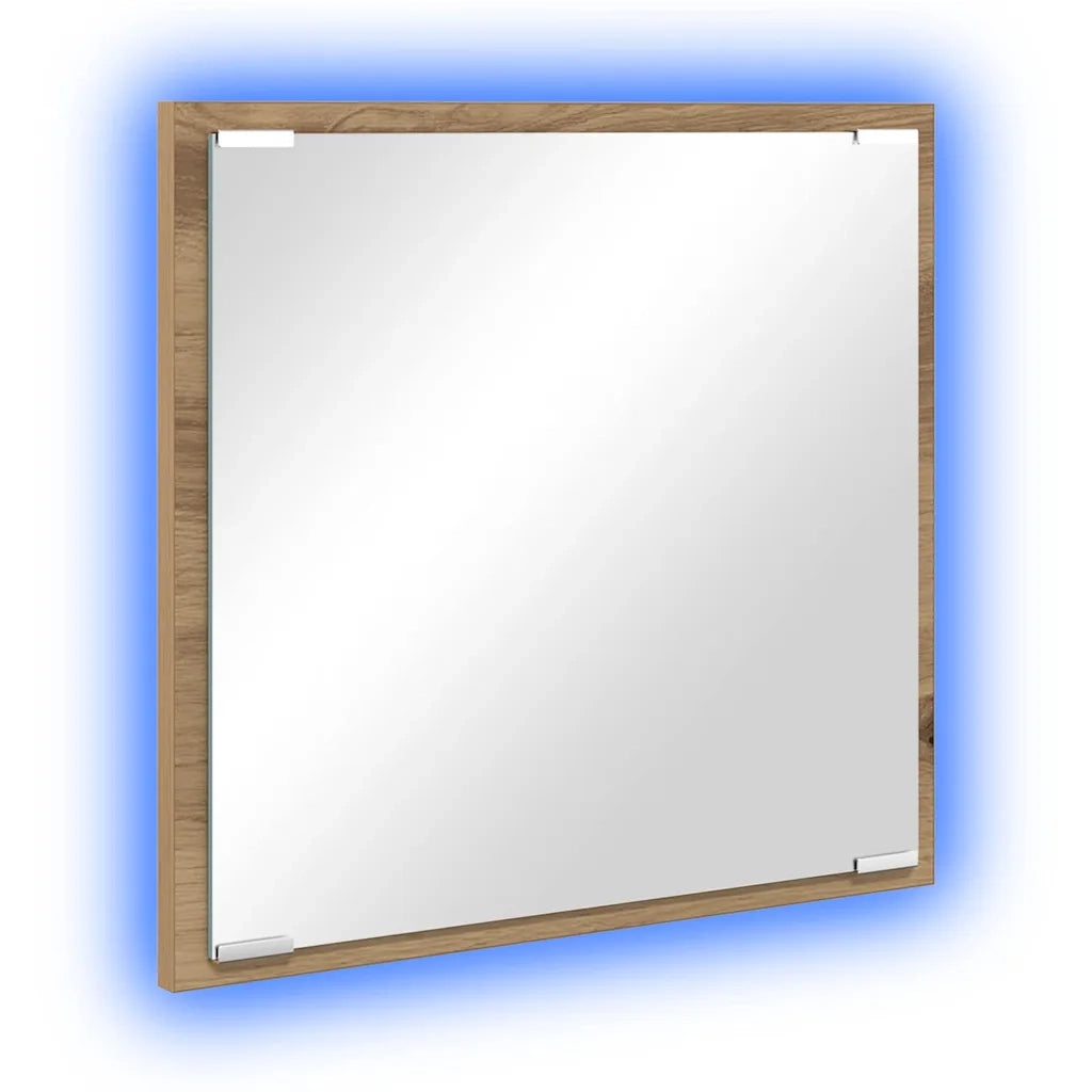 Specchio da bagno LED Rovere artigianale 40 x 37 x 8.5 cm 875412