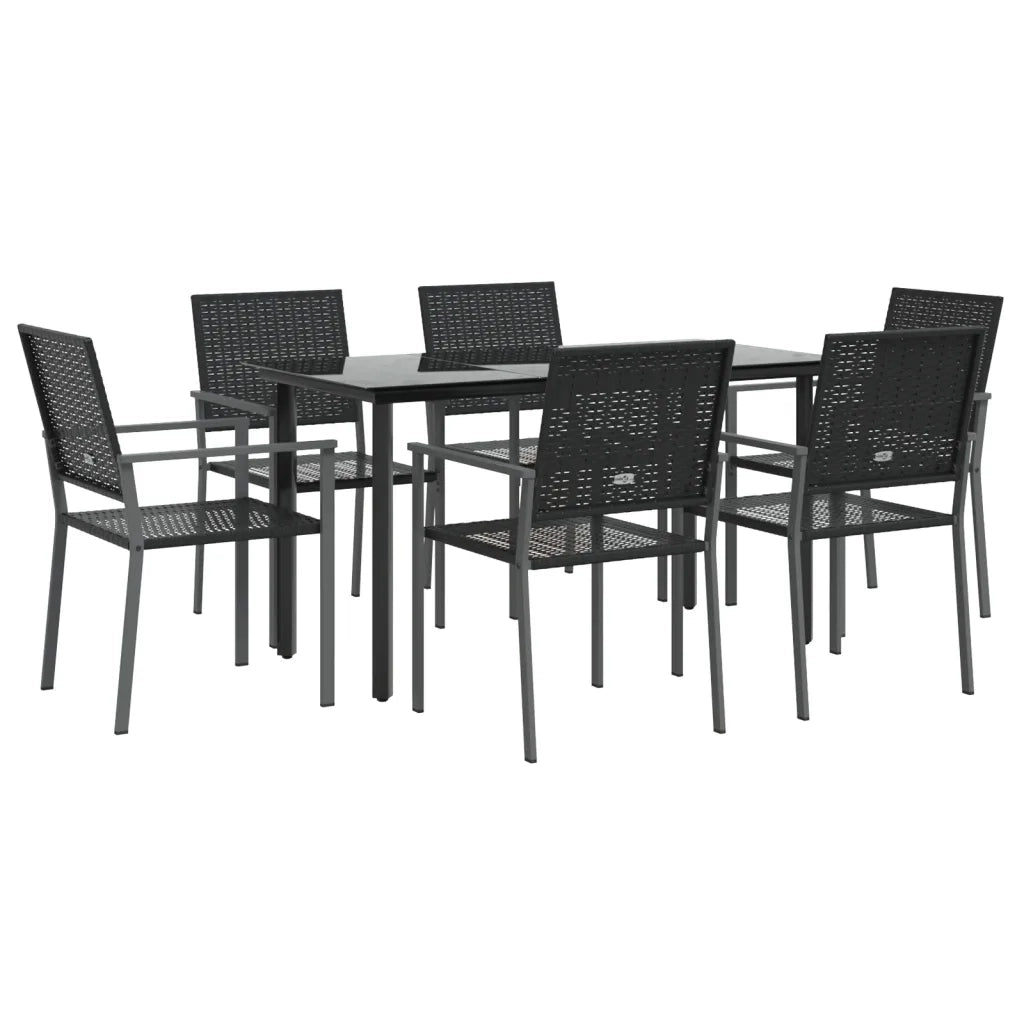Set da Pranzo da Giardino 7 pz in Polyrattan e Acciaiocod mxl 101168