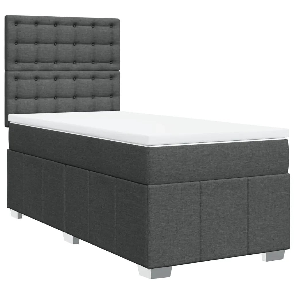 vidaXL Giroletto a Molle con Materasso Grigio Scuro 80x200 cm Tessuto