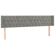 Testiera | Testata ad Orecchio Grigio Chiaro 183x16x78/88 cm in Velluto