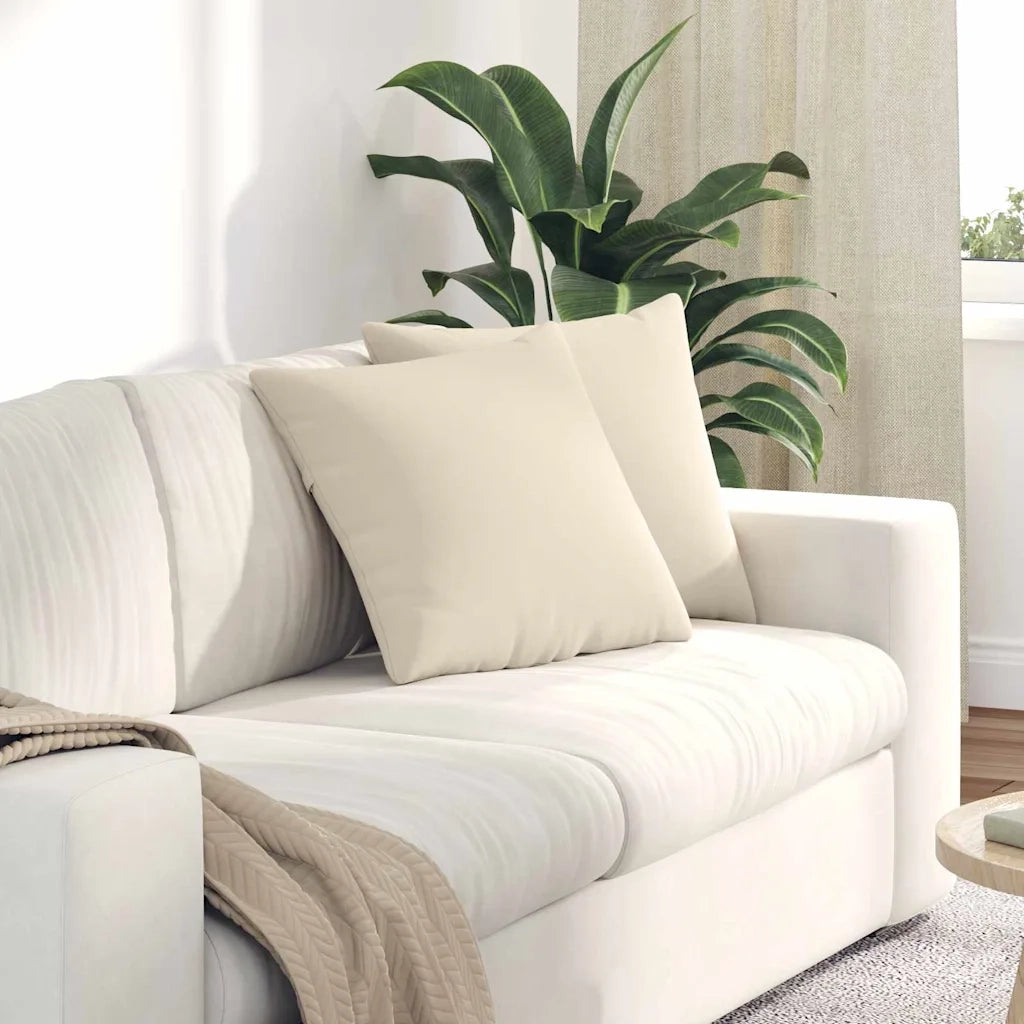 Cuscini da Divano 2 pz-Set di 2 Cuscini per Sofa Beige 45 x 45 cm Tessuto