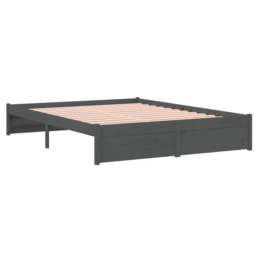 Giroletto Grigio in Legno Massello 135x190 cm Double 814926