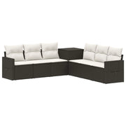 Set di divani 7 pcs Nero e Bianco Crema 3448795