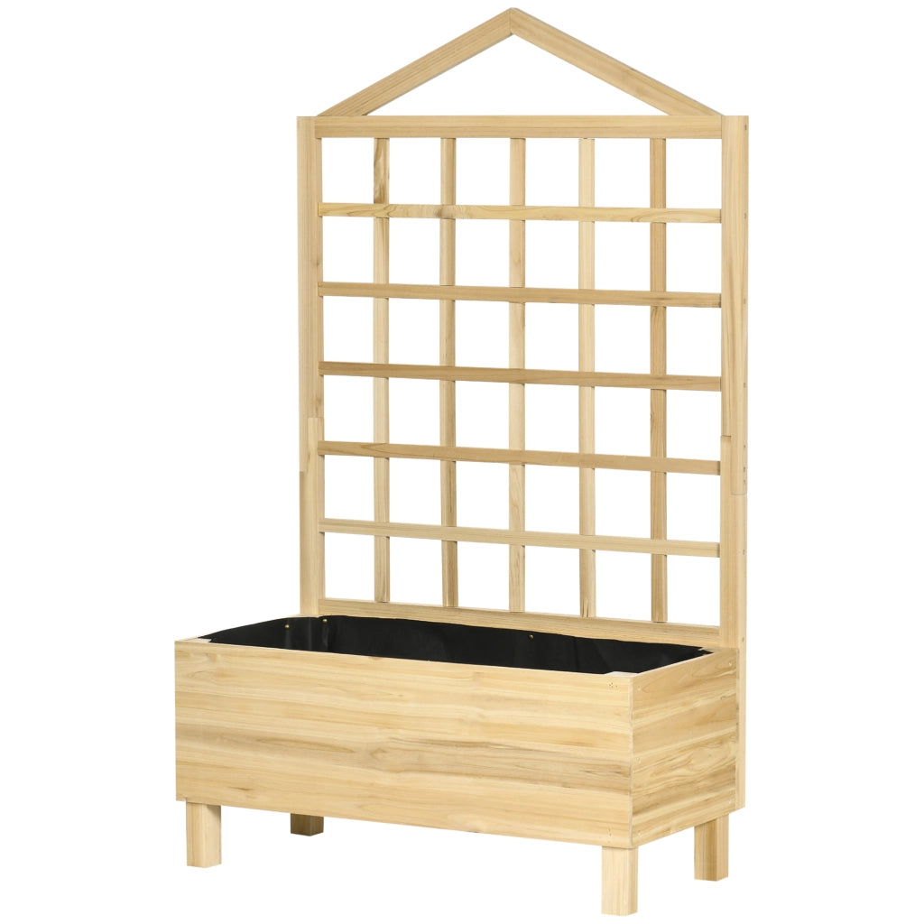 Fioriera da Esterno in Legno di Abete con Grigliato e Fori di Drenaggio, 90x43x150 cm