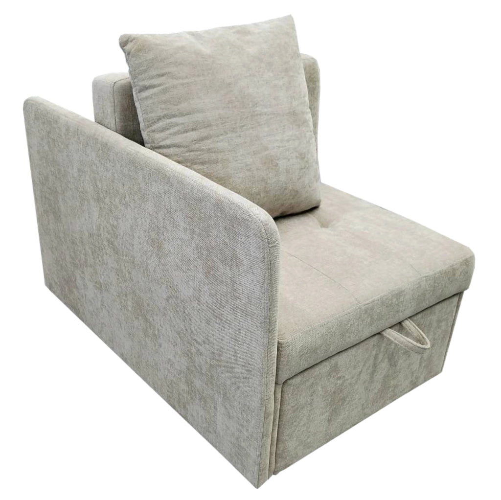 Divano letto 3 in 1 beige con schienale regolabile e cuscino HOMVRA