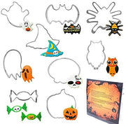 9 pezzi di Halloween in forma di zucca/stella a tre punte/spettro in acciaio inossidabile