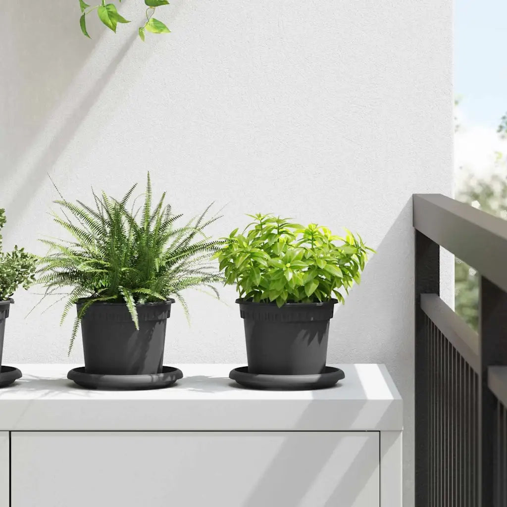 Vasi per Piante 6 pcs Nero Ø 12,5 x 10 cm Plastica 3403258