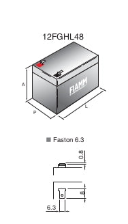 BATTERIA FIAMM 12FGHL48 Scarica Rapida 12V 12Ah