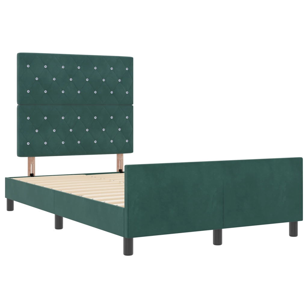 Letto Verde Scuro 120x190 cm Velluto