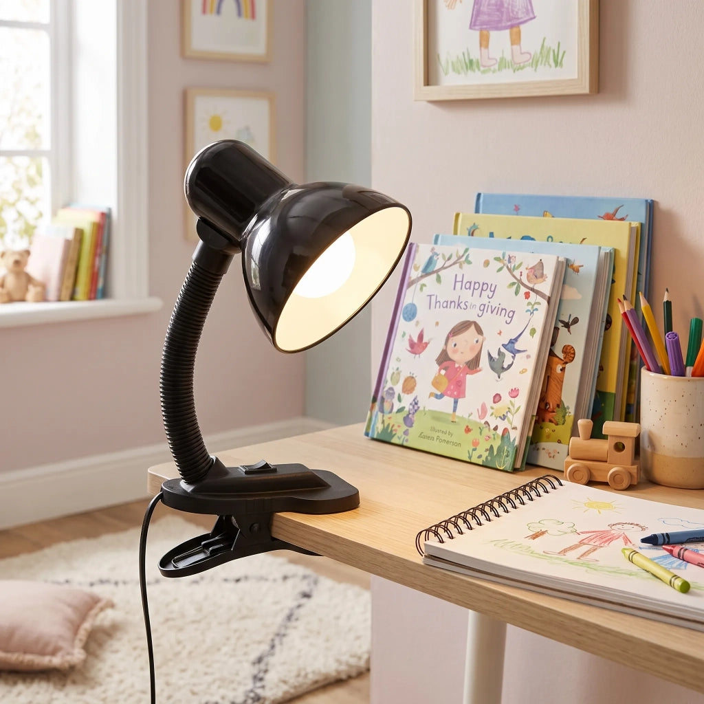 Lampada Da Scrivania E Da Comodino Con Clip Jnh045-1t Black