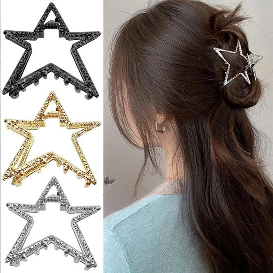Spazzola per capelli a forma di stella - 3 pezzi - Disegno antiscivolo - Adatto per capelli fini/densi - Duraturo - Morfologia elegante - Fermo capelli