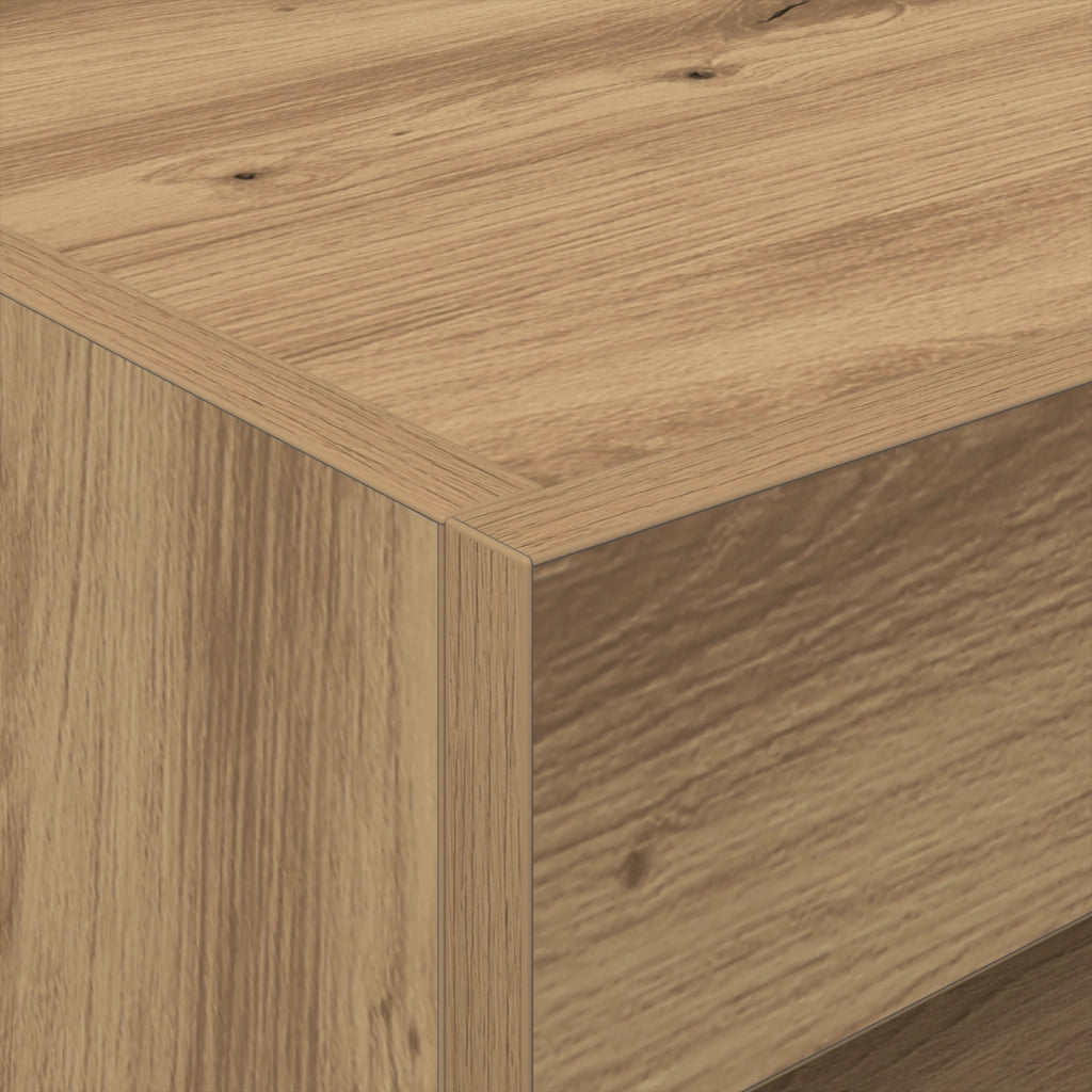 Comodino  con luci LED Rovere Artigianale 50x40x45 cm