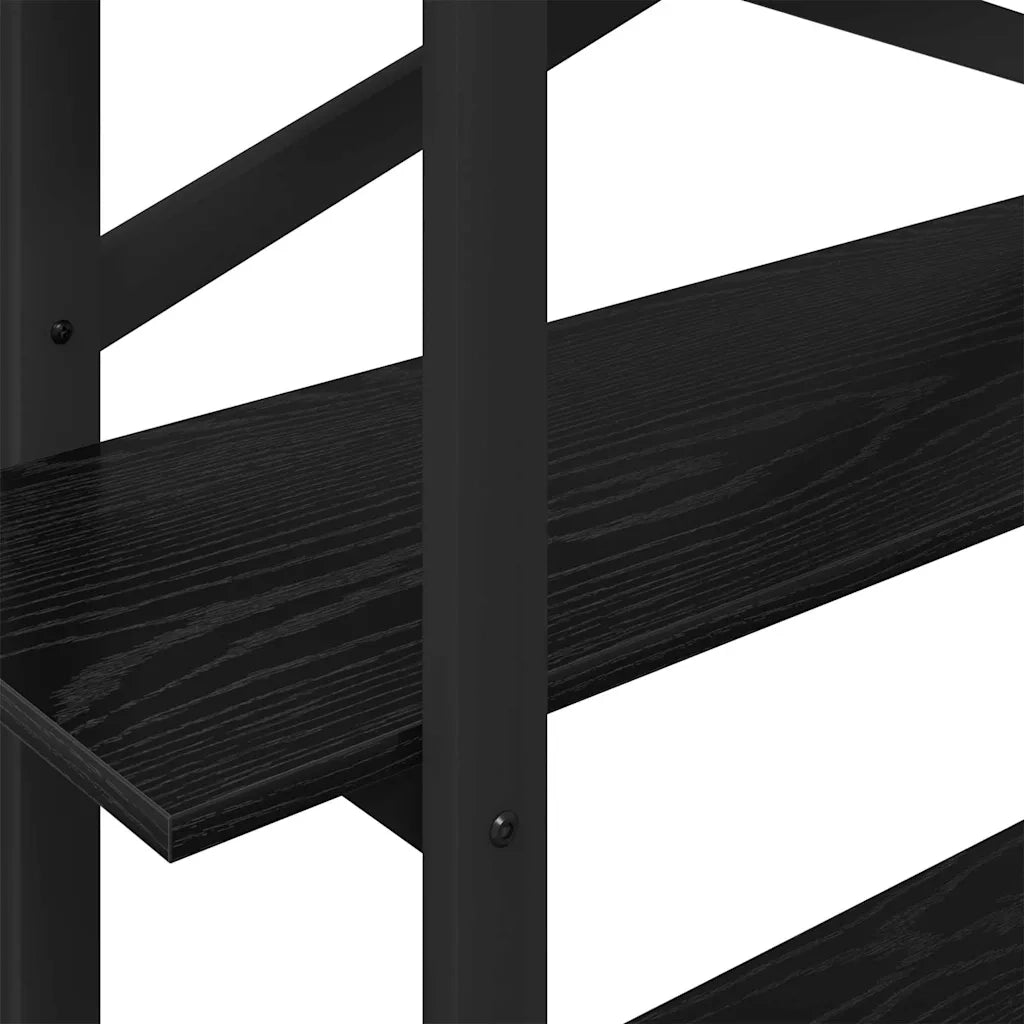 Libreria-Scaffale per Libri-Mobile di Stoccaggio Rovere Nero 100 x 33,5 x 102 cm Legno multistrato