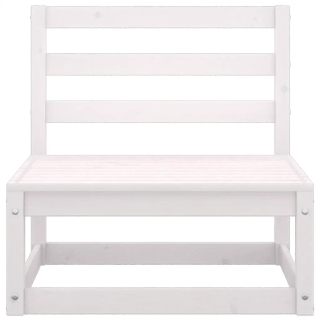 Set Divani da Giardino 2 pz Cuscini Legno Massello Pino Bianco 805756