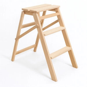 SCALETTO LEGNO A 3 GRADINI PIEGHEVOLE NATURALE