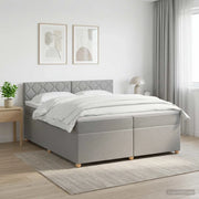 Letto box spring con materasso Grigio Chiaro 200 x 200 cm 3451042