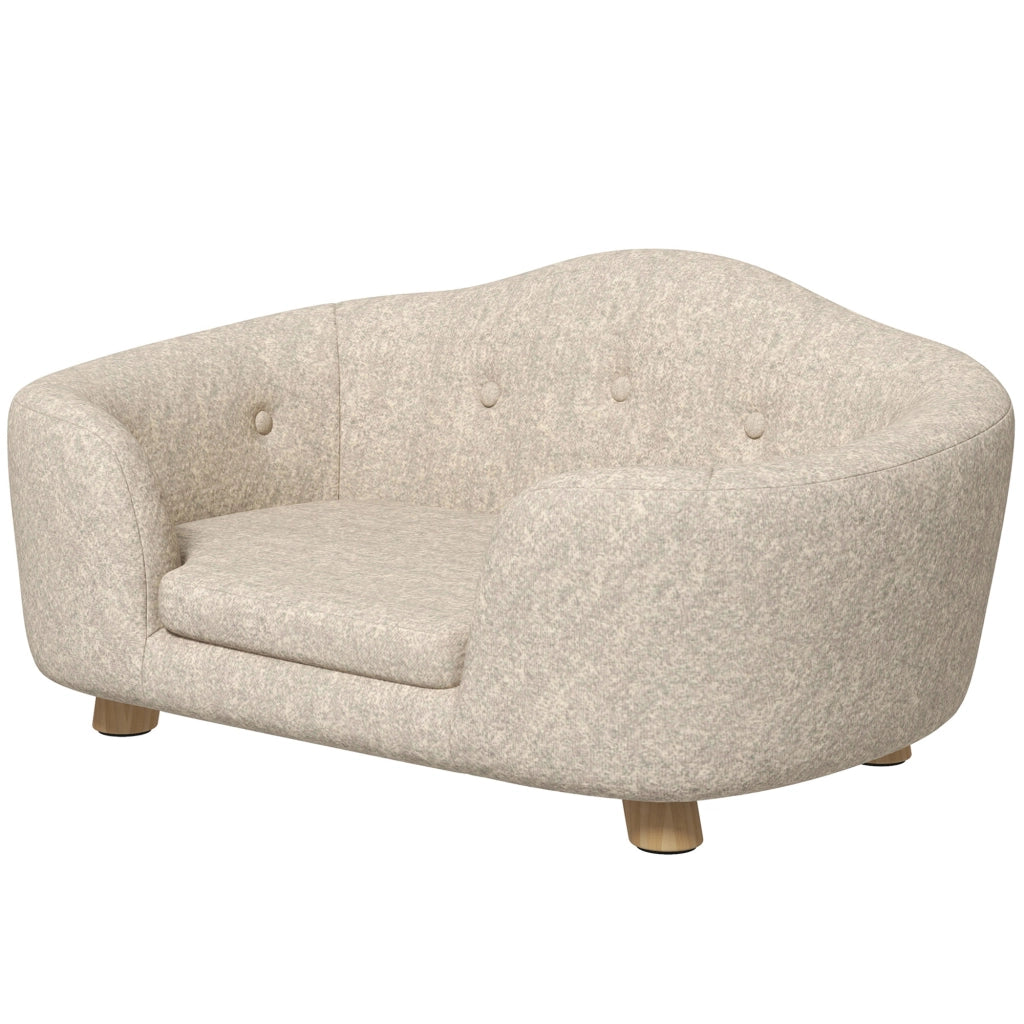 Sofa per animali da compagnia ¨C Zephmum ¨C Tessuto imbottito con cuscino crema 70x47x30 cm