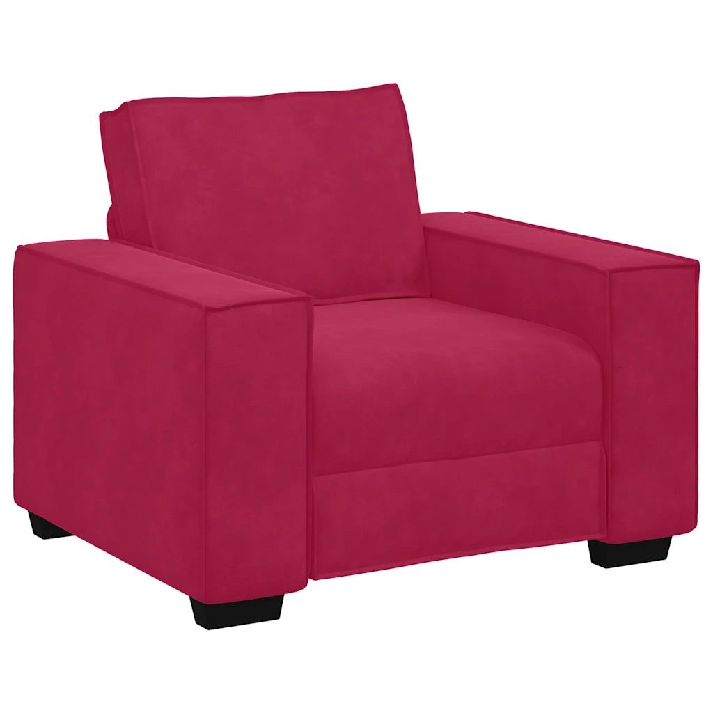 Divano Sedia-Poltrona-Sofa Relax Rosso Vino 60 cm Velluto 803968
