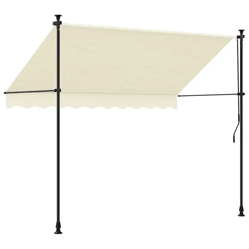 Tenda da Sole Retrattile Crema 300x150 cm in Tessuto e Acciaio 368747