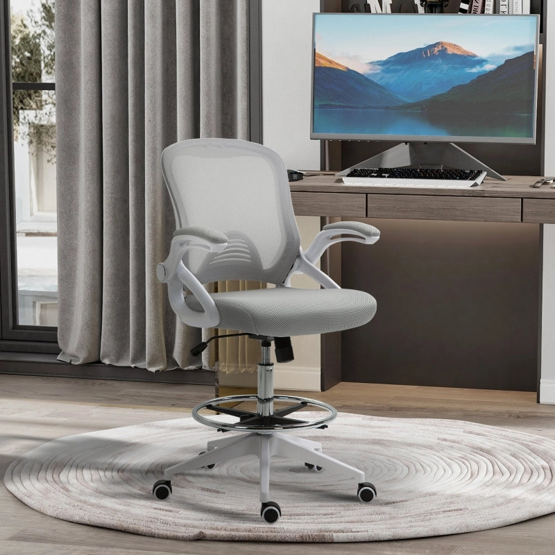 SEDIA UFFICIO ergonomica girevole 64x60x106-126 cm grigio chiaro in plastica