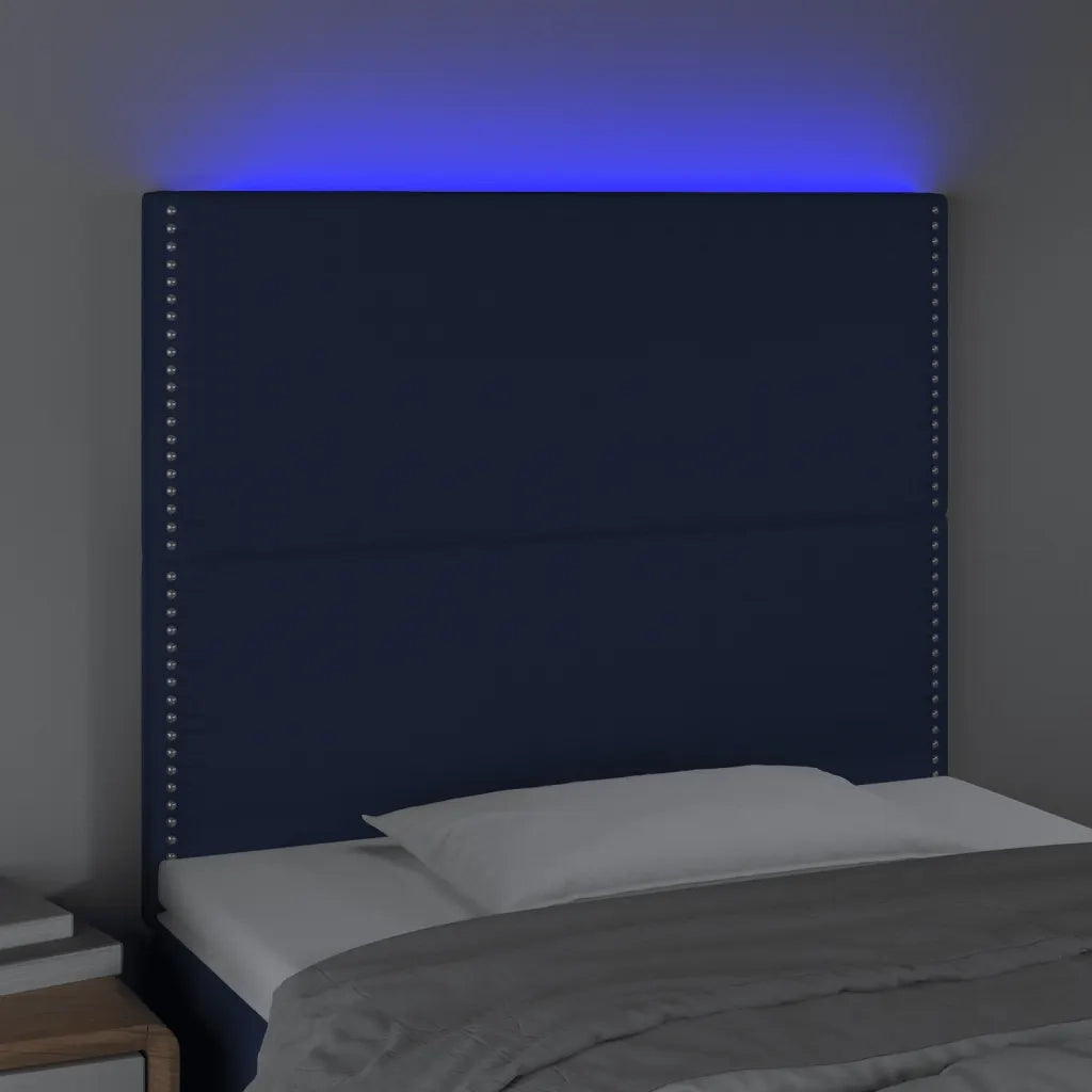 Testiera | Testata a LED Blu 90x5x118/128 cm in Tessuto