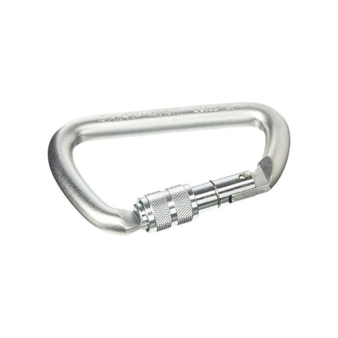 Camp 1877 D Pro Lock Moschettone in Acciaio al Carbonio Zincato Forma D Asimmetrica Ghiera a Vite Keylock 50 kN 250 Kg EN 362