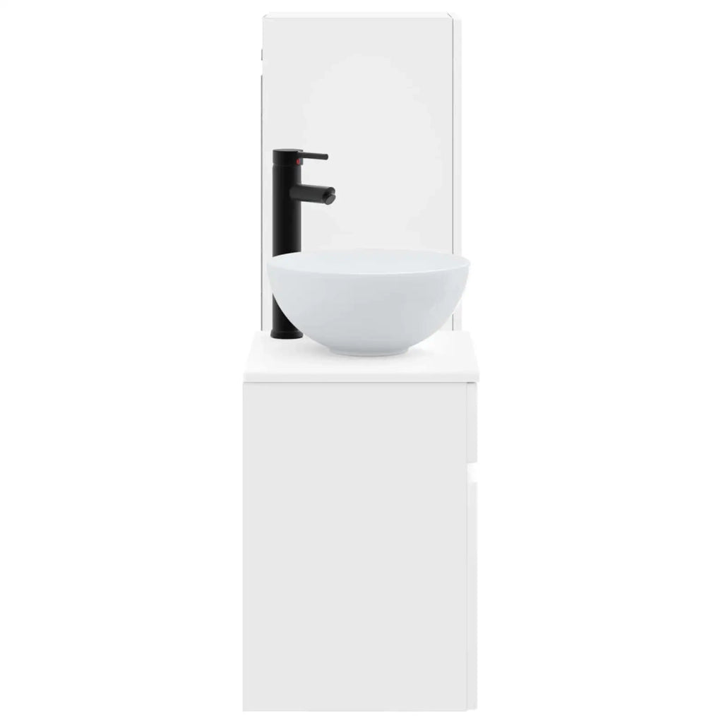 Set di mobili per il bagno 2 pz Bianco Lucido 3406137
