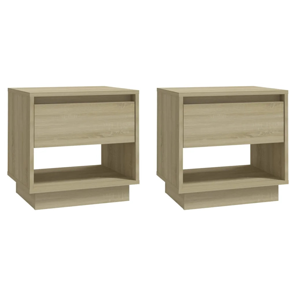 Comodini 2 pz-Set di 2 Tavolino da notte Rovere Sonoma 45x34x44 cm in Truciolato