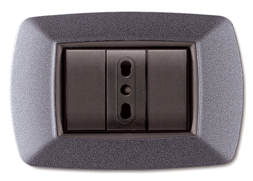 PLACCA LIFE LIVING PLAST GRIGIO CHIARO VULCAN 3P- ELETTROCANALI- 10,0 pz