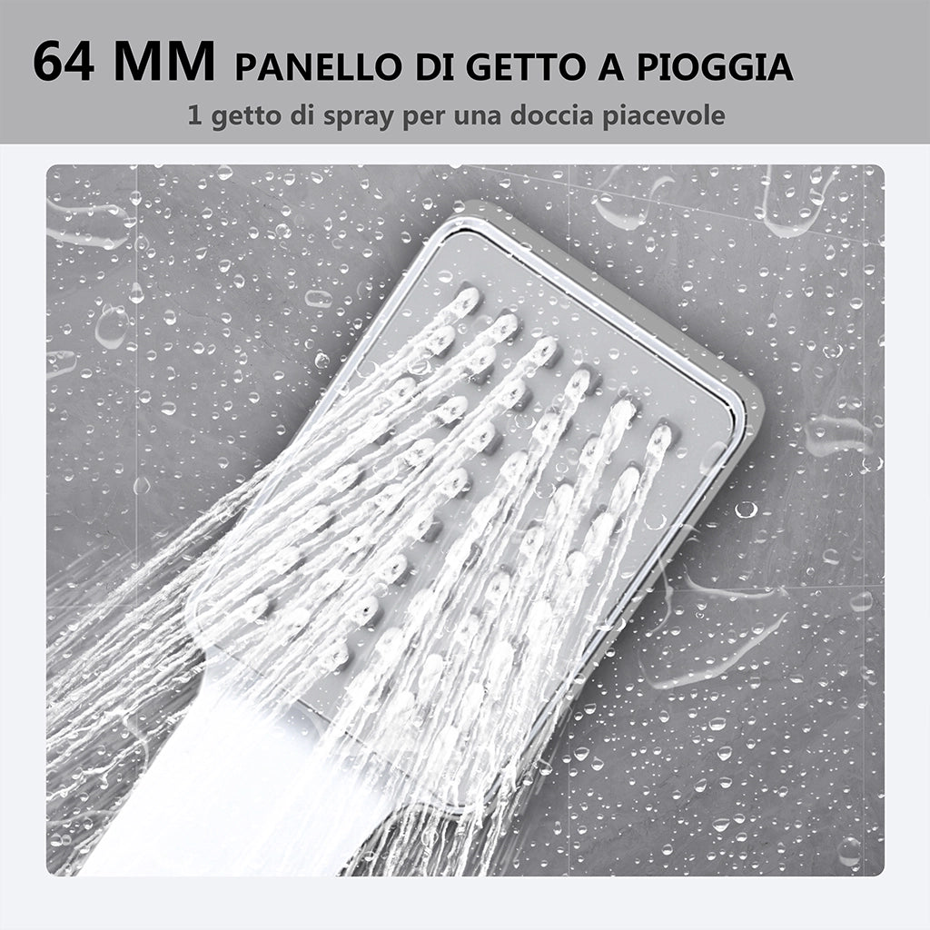 AICA Colonna Doccia con Miscelatore Termostatico, Set Doccia con Soffione 20x20cm e 40x280mm Rubinetto Cromo