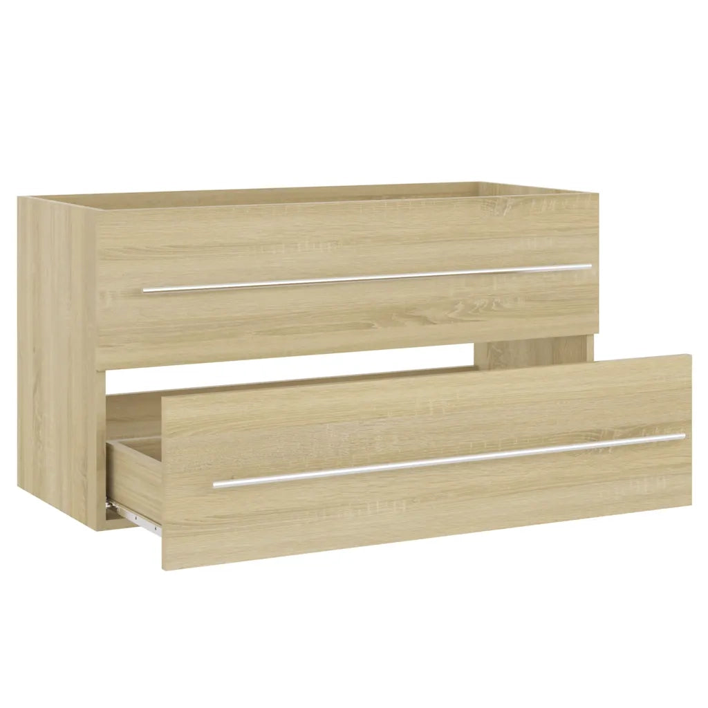 Set Mobili da Bagno 2 pz Rovere Sonoma in Truciolato  cod mxl 75263