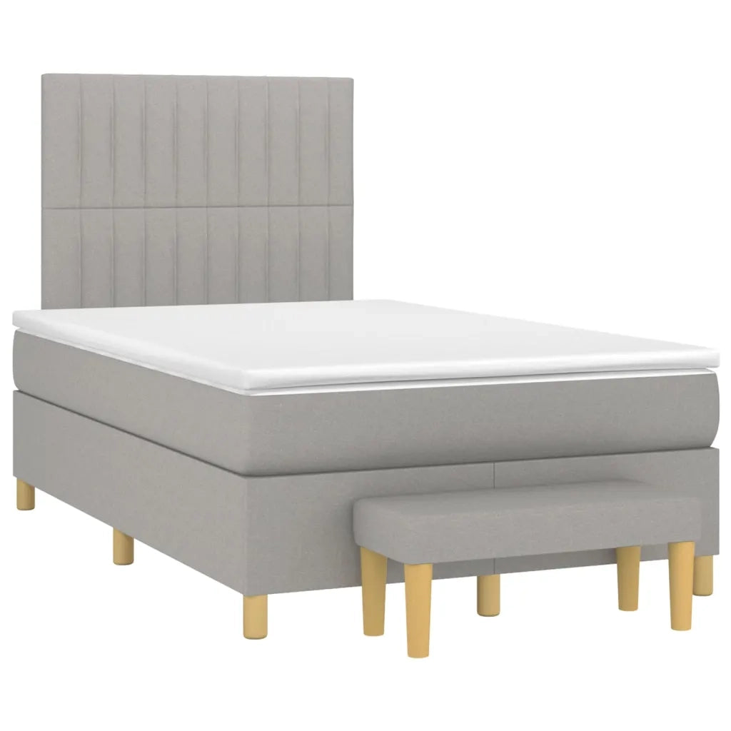 Giroletto a Molle con Materasso Grigio Chiaro 120x200cm Tessuto 3137301